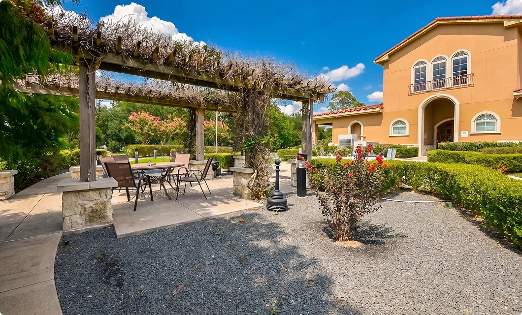 Shaded courtyard at Houston
